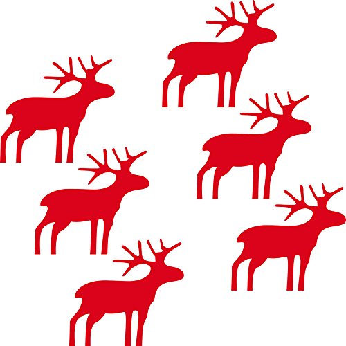 GreenIT Elch 8cm Rudolph Aufkleber Rentiere die Cut Tattoo Wandtattoo Auto Fenster Spiegel Deko Folie Weihnachten (6)