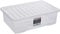 Wham Clear Plastic Storage Box Boxes With Lids Home Office Stackable Nestable, 32L Underbed, Set of 3
