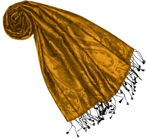 Lorenzo Cana Pashmina Schal Schaltuch jacquard gewebt 100% Seide Paisley Muster Seidenschal Seidentuch Seidenpashmina mehrfarbig 70 x 190 cm