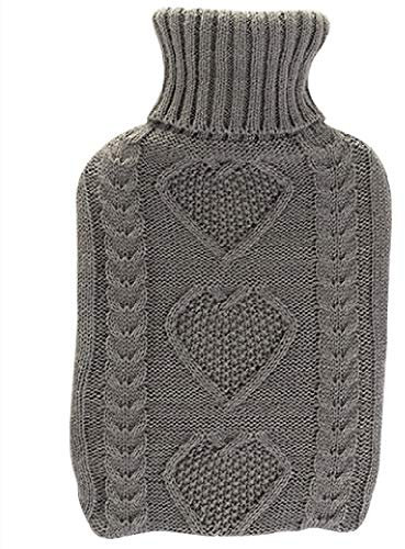 Noun bouillotte Classique Bouteille d'eau Chaude en Caoutchouc Motif rempli d'eau Sac d'eau Chaude Emballage tricoté Chat bouillotte 800ML