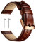 XIRUVE Uhrenarmband aus Echtleder Schnellverschluss Ersatzband für Damen Herren 18-22mm (18mm, Braun, Rosegold Schnalle)