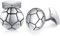 HONEY BEAR Fußball Sport Manschettenknöpfe für Herren Shirt, Dreieck Edelstahl, Hochzeit Geschenk,Silber,MEHRWEG
