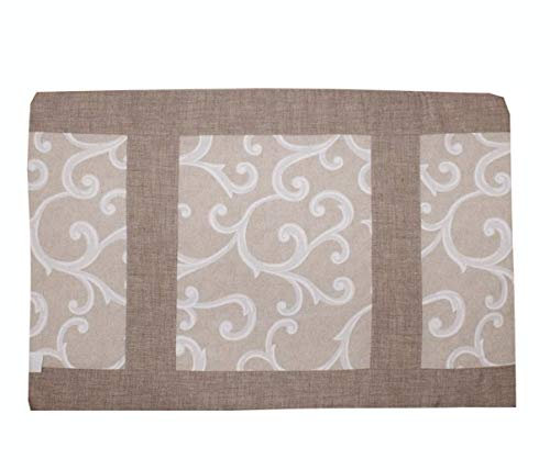 Russo Tessuti Coprifornello Maxi Piano Cottura Copri Fuochi Ghirigori Beige Nero B&A-Beige