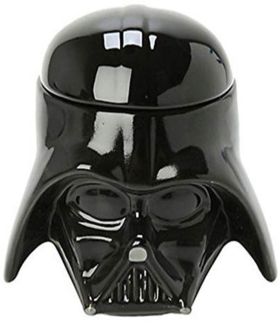 Hosoncovy Gift Creative Star Wars 3D Mug Ceramic Coffee Mug with Lid Coffee Cup Milktea Mug Cup Tea Mug with Handle (Black)