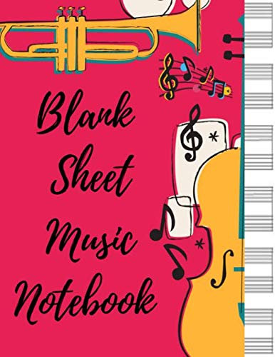 Blank Sheet Music Notebook: Music Manuscript Paper / White Marble Blank Sheet Music / Notebook for Musicians / Staff Paper / Composition Books Gifts ... * Large 8.5x11 * 13 Stave * 104 pages