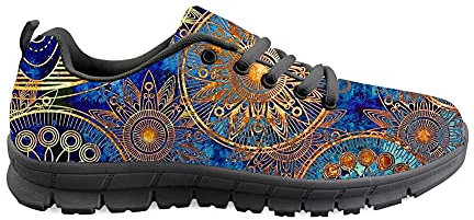 Biyejit Bohemian Pattern Chaussures de Course légères Baskets de Sport pour Femme Chaussures de Marche pour Homme