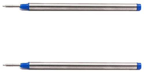 113mm (4.42”) x 6mm (0.24”), 0.5 Tip, Compatible Rollerball Pen Refills fit to Mont Blanc, German Ink, fit to 105159/107878/MNB107878 M710 H-12 M401/M506 P163 (Blue 2PCS)