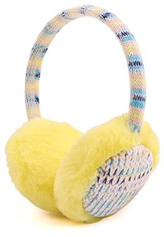 Pesaat Ohrenwärmer kinder mädchen Flauschige Ohrenschützer Jungen Warmer Earmuffs Winter (Gelb)