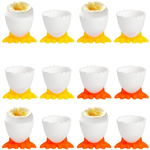 WideSmart 12 Pcs Coquetier,Coquetier Silicone Cuit Oeufs Coquetier Oeuf Original Ensemble de Coquetiers Porte-Silicone Coquetier Coquetier Oeuf Plastique Paques Casier à Oeufs pour Petit-Déjeuner
