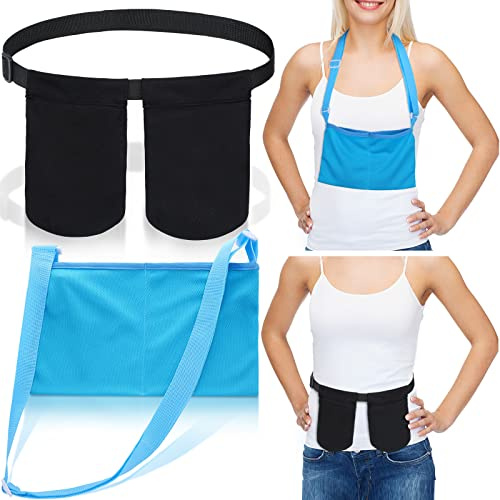 Adjustable Mastectomy Drain Drainage Pouch with Shower Bag Mastectomy Drain Holder Post Mastectomy Aprons Mastectomy Recovery Supplies for Breast Reduction Augmentation Patient Care Kit (Blue)