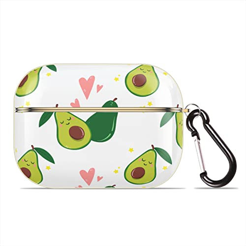 Bella custodia per Airpod Avocado con portachiavi a corpo intero protettivo guscio rigido, compatibile con Apple AirPods Pro custodia di ricarica (oro)