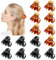 Kavya 14 Stück Haarklammer Damen Octopus Haarspangen Damen Klein Kunststoff 4cm Haarklammern Klein Rutschfeste Haarspange Rund Haarstyling Zubehör für Frauen Mädchen Dickes Dünnes Haar Schwarz Braun