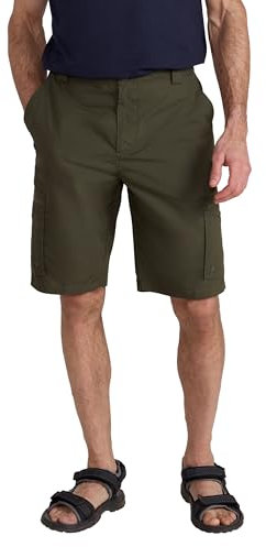 Mountain Warehouse Trek Mens Shorts – Lightweight Shorts, Durable Cargo Short Trousers, Comfortable Bottoms, 7 Pockets - for Trekking, Hiking, Running & Camping Khaki Men's W30