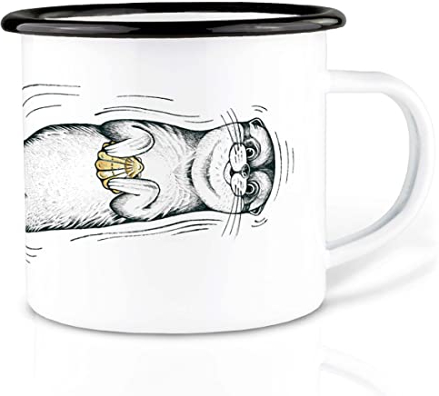 Ligarti® Emaille Tasse (leicht & robust) | Design Cup, Camping Becher handveredelt in Deutschland | Kaffeetasse, Emaillebecher