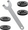 Grinder Angle Wrench with 4-Pack 5/8-11 Spanner Metal Lock Nut, Compatible with Dewalt Milwaukee Makita 193465-4 Bosch Black & Decker Ryobi 4.5 5 5/8-11
