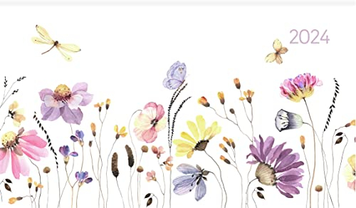 Ladytimer Pad Flower Field 2024 - Taschen-Kalender 15,6x9 cm - Blumen - Weekly - 128 Seiten - Notiz-Buch - Alpha Edition