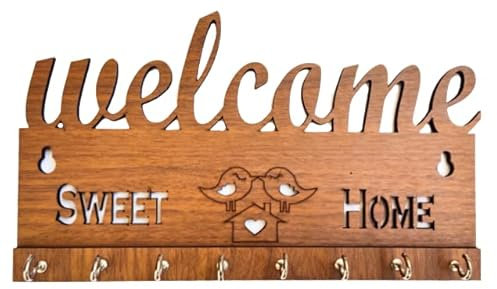 My Dream Carts Welcome to Sweet Home Support mural élégant pour clés de maison et de bureau