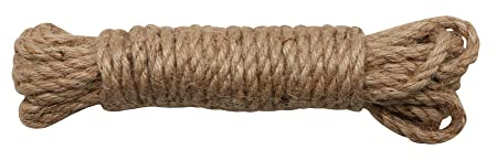 Glorex 228-Corda di Iuta, Spessore 8 mm, Robusta Corda a Maglia, Lunghezza 10 m, per lavori in casa e in Giardino, per Artigianato e Decorazioni, Colore Nature, 6 1860 228