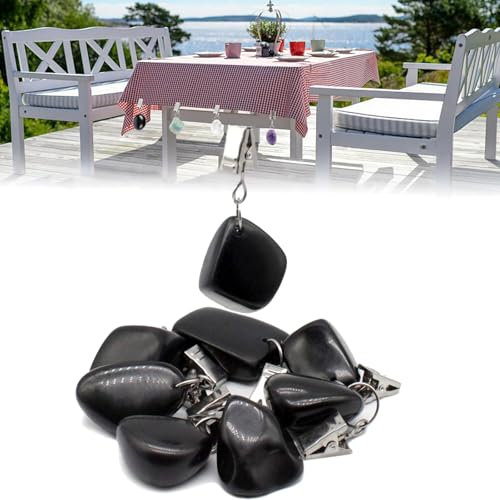 ROVENEW Lot de 8 poids de nappe, poids de rideau de douche, accessoires de méditation et décorations spirituelles (obsidienne)