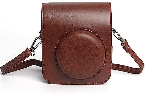 Étui pour Appareil Photo instantané Compatible avec Mini 12, Sac en Cuir PU avec Poche et Bandoulière Réglable, Housse de Protection en PU pour Appareil Photo Mini 12