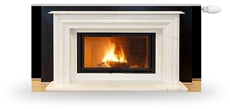 HUBDECO Magnetische Heizkörperverkleidung - 140x60 cm - Magnet Heizkörperabdeckung - Motiv Kamin 2 - Wasserdicht Erhöhte Abriebfestigkeit Paneel-Heizkörperabdeckung