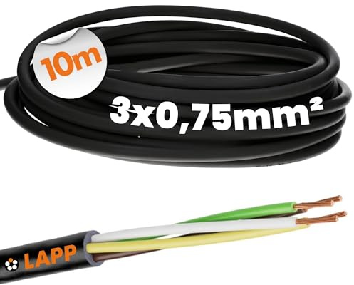 Lapp 10m LiYY Steuerleitung 3x0,75 mm² Schwarz - LED Kabel & Datenleitung | 3-adrige Signalleitung aus PVC für MSR-Technik, Modellbau und Elektronik - lötbare Anschlussleitung für trockene Räume