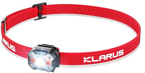 KLARUS HM3 670 Lumen Stirnlampe LED Wiederaufladbar Hauptlicht + rotes Warnlicht, 180° verstellbare Schulterlampe und Klemmlampe, geeignet für Camping, Angeln, Hundespaziergang, Heimgebrauch