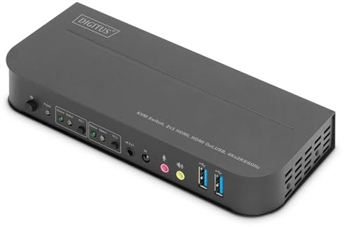 DIGITUS KVM Switch 2x1 HDMI Out,USB 4Kx2K@60Hz