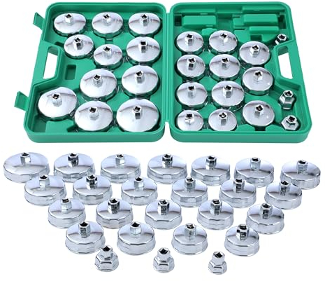 TOPWAY 25 Pièces 1/2 Jeu de Douilles de Clés à Filtre à Huile en Acier Inoxydable, pour Réparation Automobile de Garage