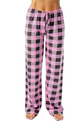 Weihnachts Pyjama Women Casual and Comfortable Micro Elastic Plaid Home Pants Drawstring Elastic Waist Loose Wide Leg Pajama Pants