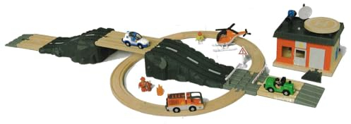 Playtive Schienen- und Straßen-Set - Einsatzzentrale 50-teilig