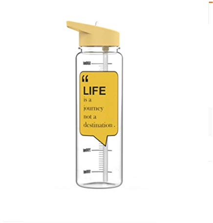 NSIBAN Taza con Pajita Sub-720ml, Botella portátil de plástico con Pajita de Cristal para celebridades en línea, Botella de Agua de plástico para Deportes al Aire Libre