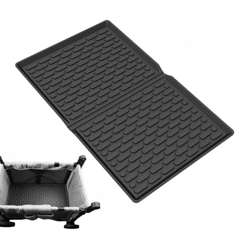 Neamou Allwetter-Fußmatten,Allwetter-Matten - Silikon-TPE-Matte für 2-Sitzer-Kinderwagen,Zusammenklappbare Bodenschutzmatte, Kinderwagen-Wagenmatte zum Schutz des Kinderwagens vor Schmutz, Sand und