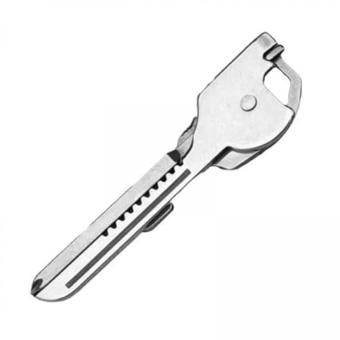 Fenteer 3x 6 in 1 Schlüsselanhänger, Multitool, Flaschenöffner, Anhänger, Gefaltet, Edelstahl, Tragbar, Faltbar, Multitools für Den Klettergarten