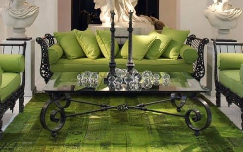 Casa Padrino Mesa de centro barroca de lujo negro 136 x 106 x H 42 cm - Mesa de jardín forjada a mano con tapa de cristal - muebles barrocos de salón - muebles de jardín barroco