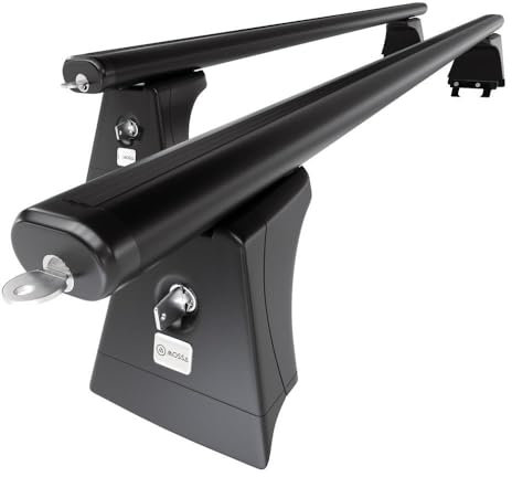 Mossa - Alu-Dachträger kompatibel mit Opel Corsa D Hatchback (2007-2014) - schwarz Dachträger Dachgepäckträger - Montagepunkte 1