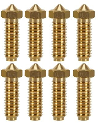 DADAD 1~10 Stück 3D-Druckerdüsen aus gehärtetem Messingstahl, Volcano-Düse, kompatibel mit Anycubic Kobra 2/Kobra 2 Pro/Kobra 2 Max/Kobra 2 Plus(Brass 8PCS,0.6mm)