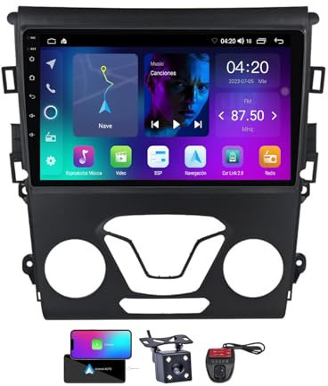 ZZPHKK Android 13 Autoradio für Ford Mondeo 5 2014-2019, 9 Zoll Touch Display Auto Radio Player mit Carplay Android Auto/GPS Navi/DSP/4G WiFi/FM RDS DAB+/BT 5.0 Freisprecheinrichtung(NF-2)