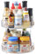 Famhap Drehteller Kühlschrank Organizer Lazy Susan 27cm+27cm, Küchen Gewürzregal Gewürz Organizer, Drehbares Organizer für Schrank Unterschrank Waschbecken Schminktisch