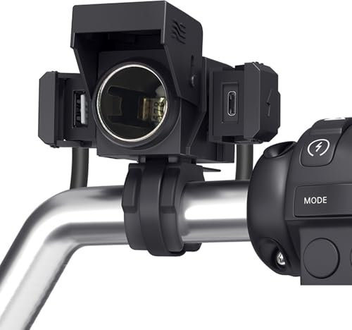 OBEST Cargador USB Moto 3 en 1,Adaptador mechero Enchufe Moto, Impermeable,Puerto 30 W Tipo C/18 W USB-A,Cargador de teléfono móvil para Motocicleta 12 V/24 V