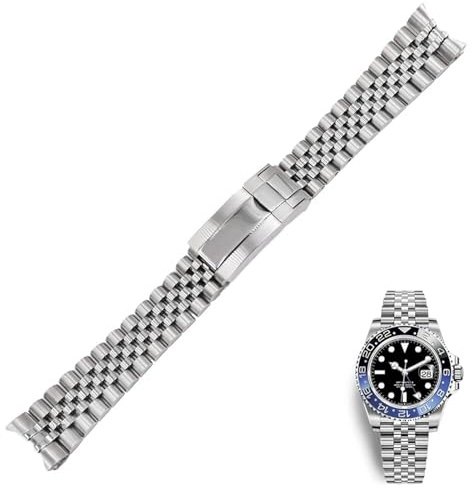 FFHDJL Per Rolex GMT Master II 20mm In Acciaio Inox di Ricambio Cinturino Da Polso Cinturino Cinturino Bracciale Giubileo con Chiusura Oyster