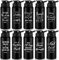 Skybooly 10 Pcs Christian Religious Aluminum Water Bottles Bulk with Snap Lids Multicolor Outdoor Leakproof Reusable Sports Water Bottles for Gym Travel Camping Gym Hiking Fishing(Black)