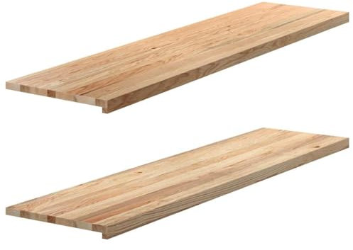 vidaXL Fensterbänke 2 Stk. Unbehandelt 160x40x2 cm Massivholz Eiche, Fensterbrett, Holz Treppenstufe, Holz Fensterbrett, Fensterbank Eichenholz