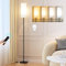 PreeOtti Stehlampe Wohnzimmer, Standleuchte LED Dimmbar Modern mit Fernbedienung, 4 Farbtemperaturen & Stufenlos Dimmbar, Weißer Leinenschirm, Leselampe für Wohnzimmer Schlafzimmer Büro