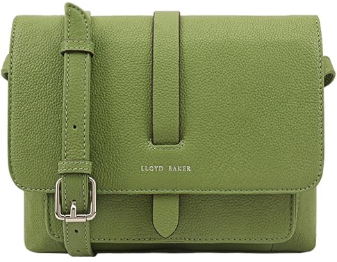 Lloyd Baker London – EVELYN Flap-Over Crossbody Bag: Women's Modern Design in 100% Genuine Full Grain Leather- EPSOM GREEN (Light Green)