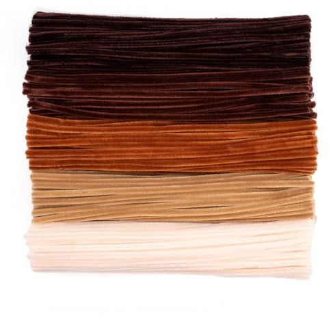 Caydo 500 Stück braune Pfeifenreiniger, Chenille-Stiele, Pfeifenreiniger, Basteln für DIY Kunst und Bastelprojekte, kreative Geschenk-Party-Dekorationen