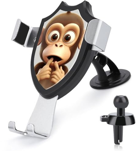 The Silent Monkey Handyhalterung für das Auto, dreieckig, Clip-Basis, Lüftungsschlitz, Handy-Autozubehör, für 10,2 - 15,2 cm (4 - 6 Zoll) Smartphones