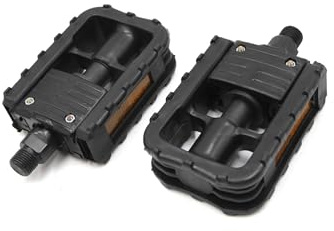A ABSOPRO Black Plastic MTB Bike Non-slip Folding Platform Pedals Pair | Item Replacement, Universal, Bike Pedal, Bicycle Pedal
