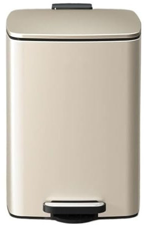 LMHAUSS Stainless Steel Smart Trash Can 30L Square Pedal Recycle Bin with Lid and Inner Buckets Hands Free Steel Step Garbage Can for Home Office Bathroom Cream White bin Vigorous