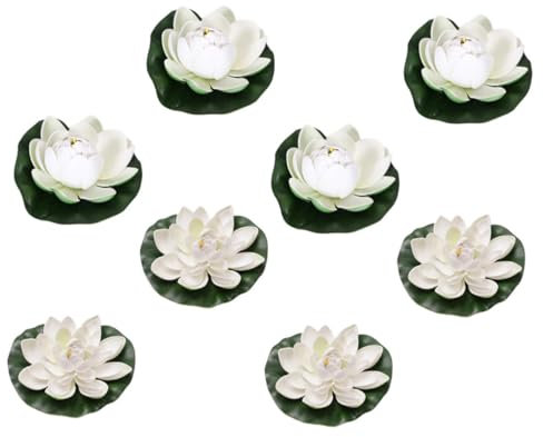 Alipis Keine Wartung Gefälschte Schwimmende Seerose 8 Stücke Kunststoff Lotus für Teich Brunnen